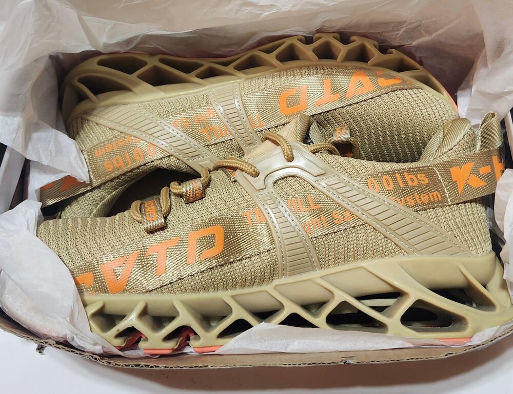 HCYTD MS080 Mens 6.5 Safety Toe Work Shoes Gold Orange Sneakers New Box